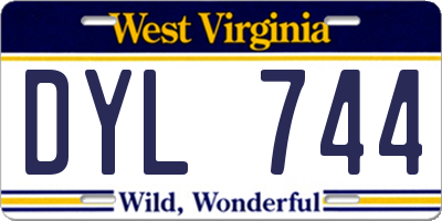 WV license plate DYL744