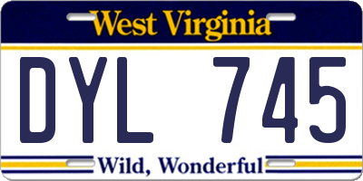 WV license plate DYL745