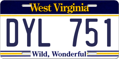 WV license plate DYL751