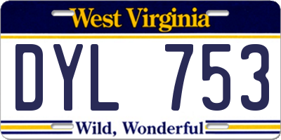 WV license plate DYL753