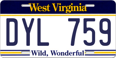 WV license plate DYL759