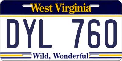 WV license plate DYL760