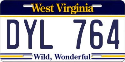 WV license plate DYL764