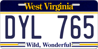 WV license plate DYL765