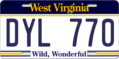 WV license plate DYL770