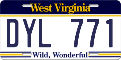 WV license plate DYL771