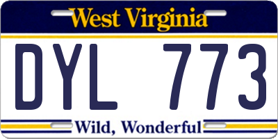 WV license plate DYL773