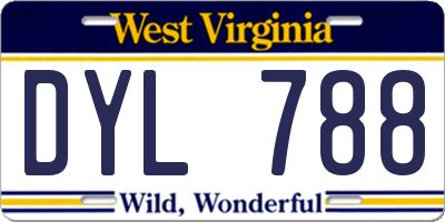 WV license plate DYL788