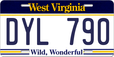 WV license plate DYL790