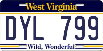 WV license plate DYL799