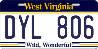 WV license plate DYL806