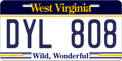 WV license plate DYL808