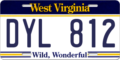 WV license plate DYL812