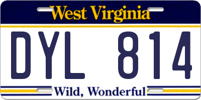 WV license plate DYL814