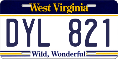WV license plate DYL821