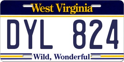 WV license plate DYL824