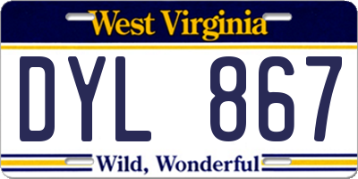 WV license plate DYL867