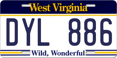 WV license plate DYL886