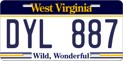WV license plate DYL887