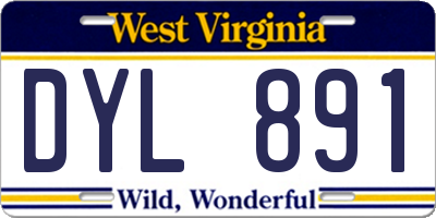 WV license plate DYL891