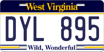 WV license plate DYL895