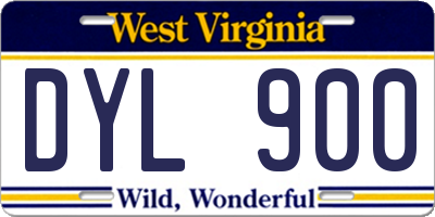 WV license plate DYL900