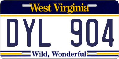 WV license plate DYL904
