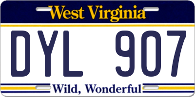 WV license plate DYL907