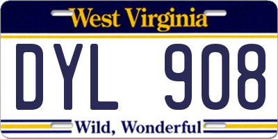 WV license plate DYL908