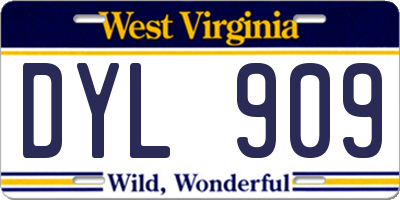 WV license plate DYL909