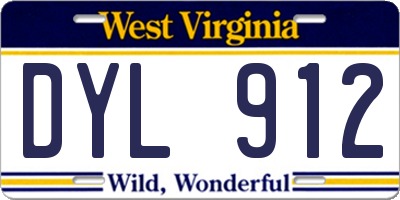 WV license plate DYL912