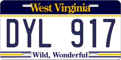 WV license plate DYL917