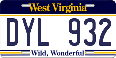 WV license plate DYL932