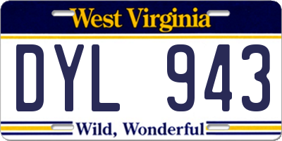 WV license plate DYL943