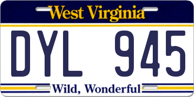 WV license plate DYL945