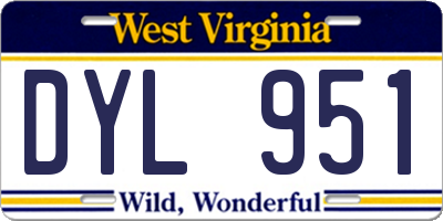 WV license plate DYL951