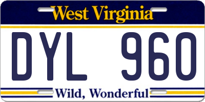 WV license plate DYL960