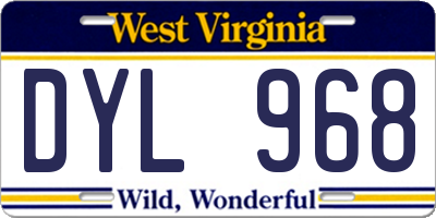 WV license plate DYL968