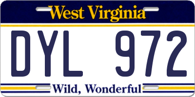 WV license plate DYL972