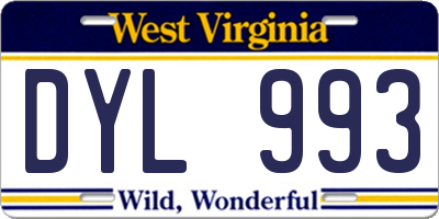 WV license plate DYL993