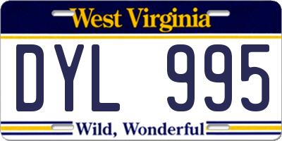 WV license plate DYL995