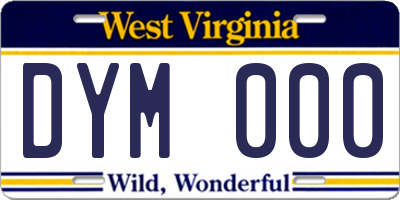 WV license plate DYM000