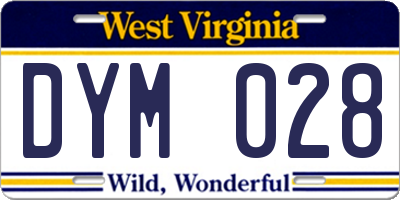 WV license plate DYM028