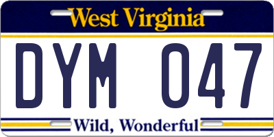 WV license plate DYM047