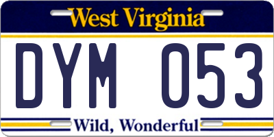 WV license plate DYM053