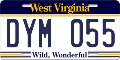 WV license plate DYM055