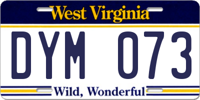 WV license plate DYM073