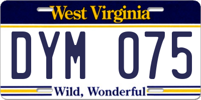 WV license plate DYM075