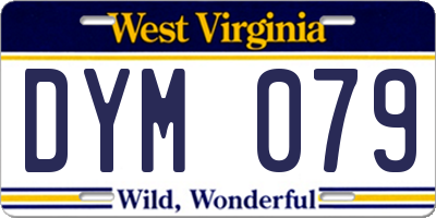 WV license plate DYM079