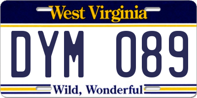 WV license plate DYM089